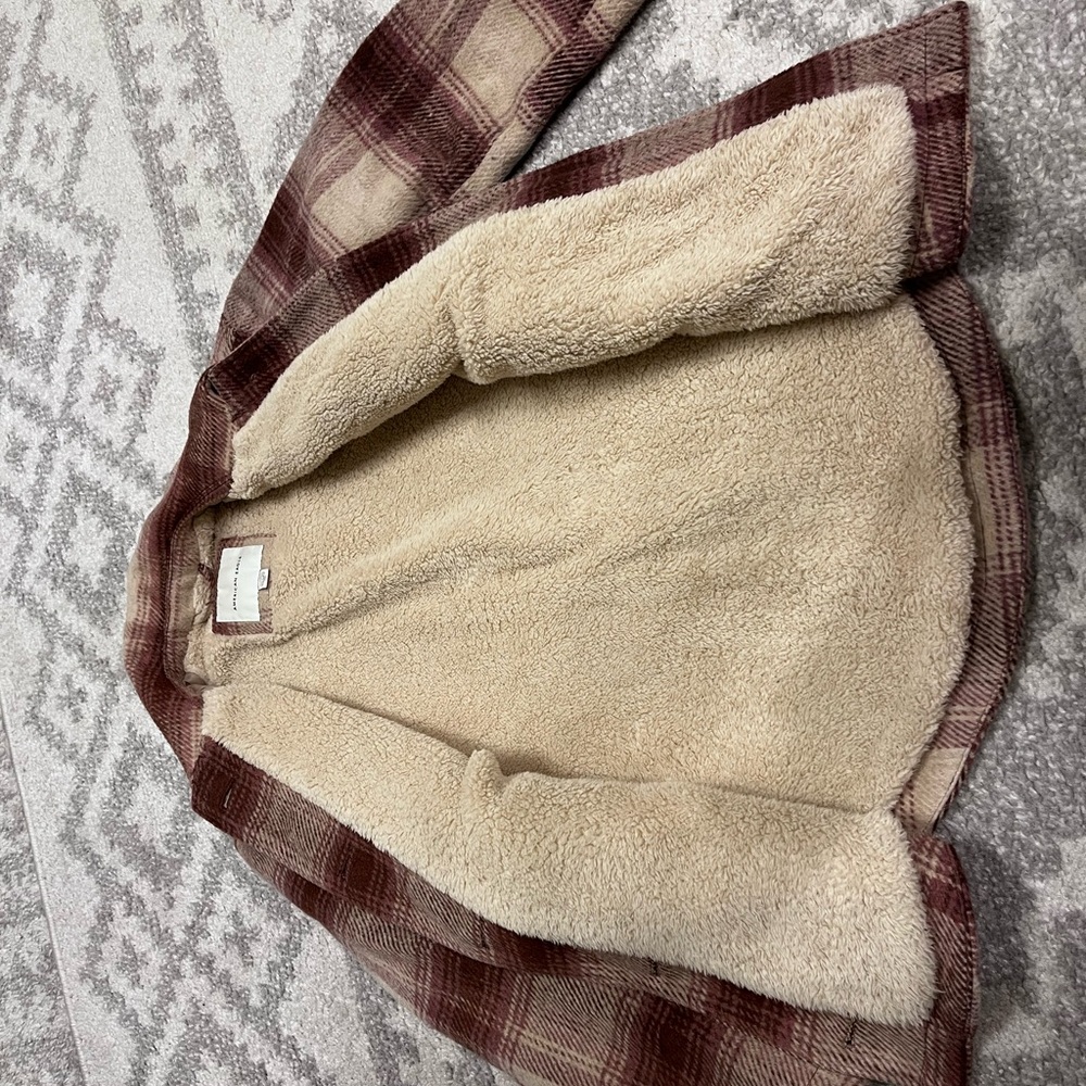 AMERICAN EAGLE  Buffalo Plaid SHACKET Jacket Sherpa Lined Xs S Xsmall Small m